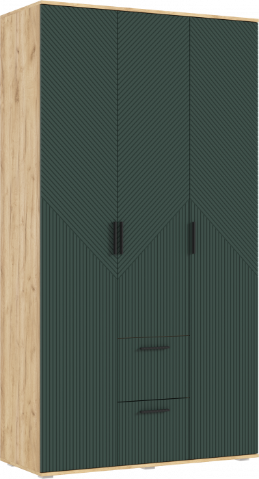 Сильвия Шкаф 3-х створчатый 1200, Браш Мени Грин/Дуб Крафт