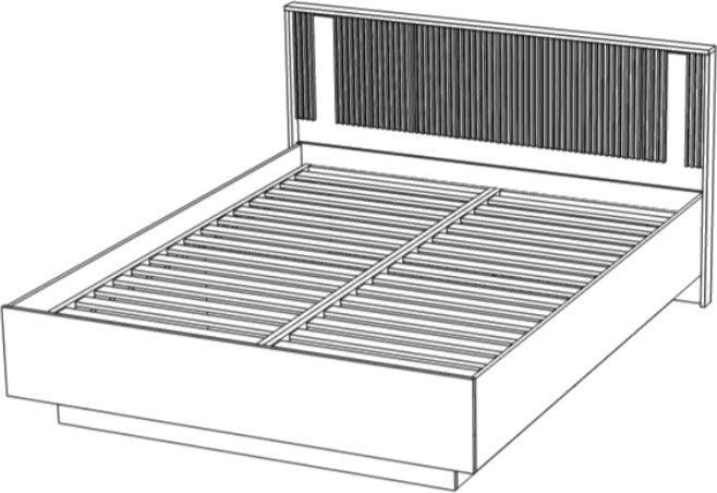 Кровать 180х200 "Герта" с ортопедическим основанием + ПМ - Дуб канзас/Зеленый матовый