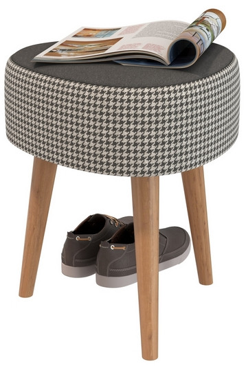 Банкетка 6-5134ТКчёр Ева, ткань чёрная с рисунком