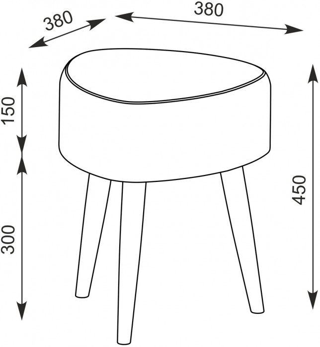 Банкетка 6-5134ТКчёр Ева, ткань чёрная с рисунком