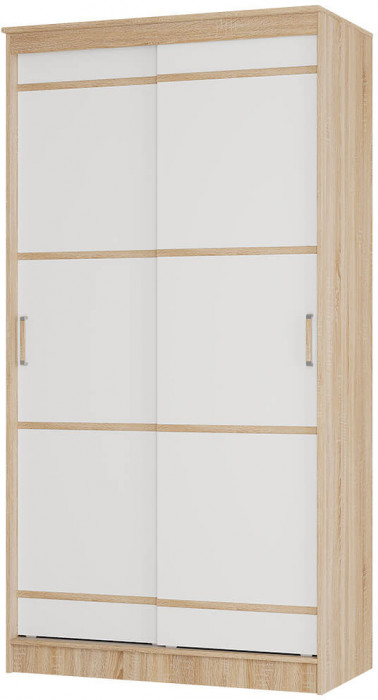 "Сакура" шкаф-купе 1,14м (1140х2216х610) дуб сонома/белый