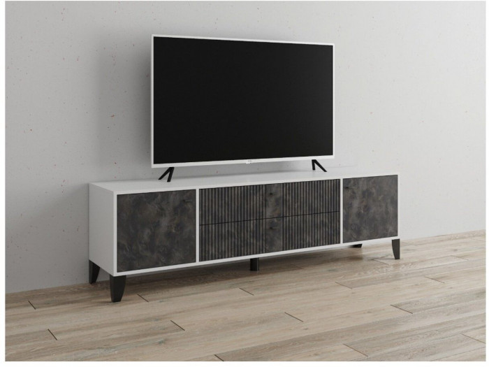 Тумба ТВ Парус-10 белый/мальта грей