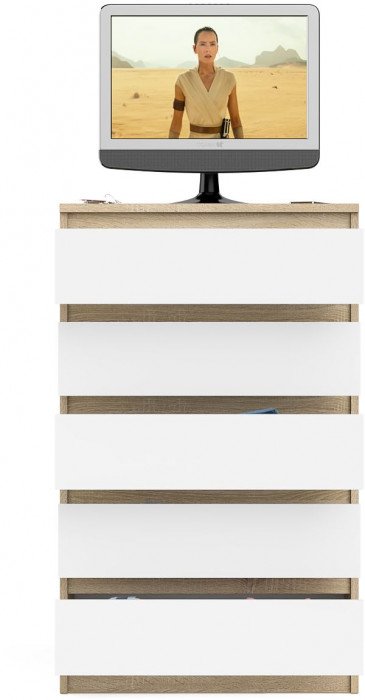 Мори Комод МК700.5, дуб сонома/белый