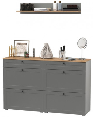 Остин Прихожая 66, серый графит/дуб крафт золотой