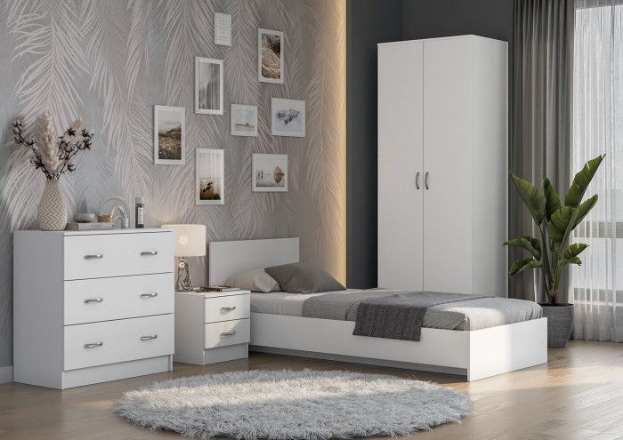 Кровать 80х200 с основанием ЛДСП Ронда КР-080, белый