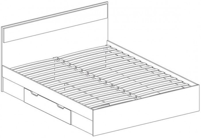 NEXT 73 Кровать двуспальная с ящиком 1600 Ясень Шимо темный / Ясень Шимо светлый