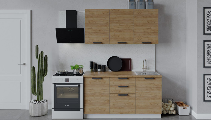 Кухня "Пасаденна" Комплектация 13 1,5 м белый/дуб вотан