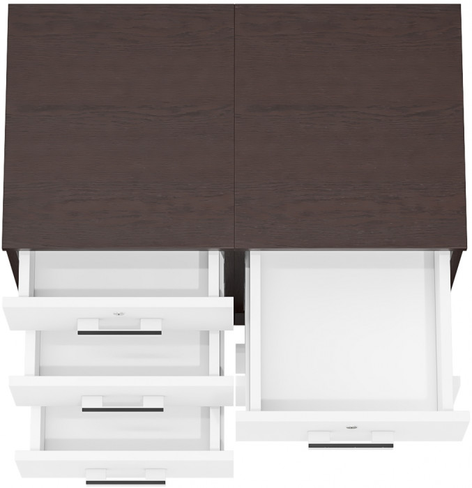 Две тумбы выкатных С-МД-3-02, венге/белый шагрень