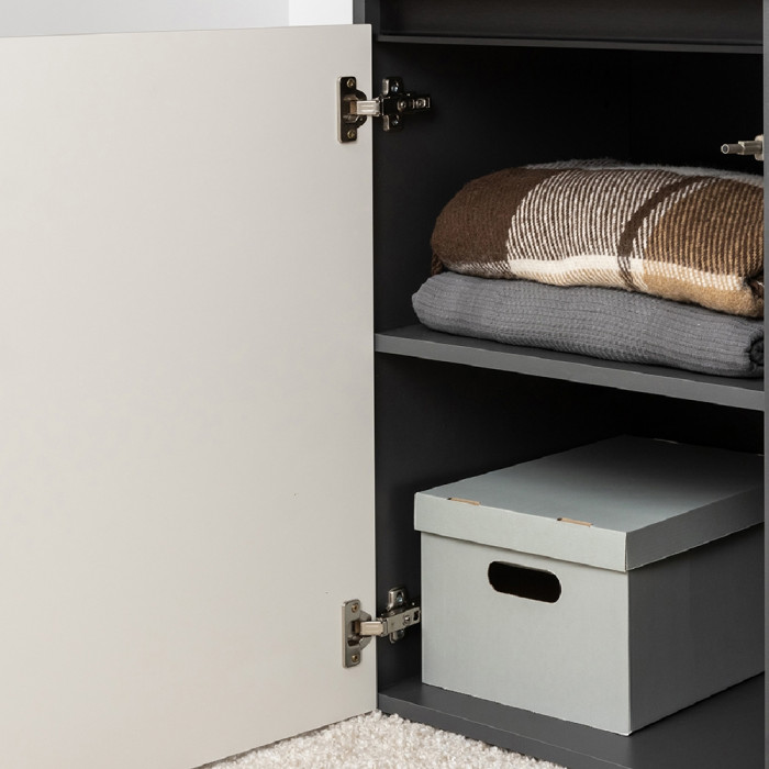 Сидней Комплектация № 050, цвет корпус: антрацит/фасады: МДФ веллюто капучино, ШхГхВ 229,9х41,3х205,2 см., ниша для ТВ 129х41х98 см., универс. сборка