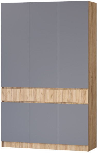 Шкаф 3-х створчатый Артек, Графит/Дуб крафт золотой
