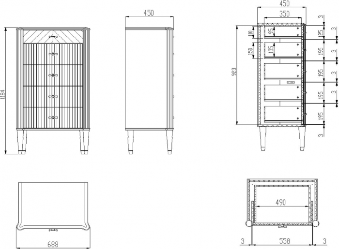 Тумба высокая "Тиволи" - Латте (лак)