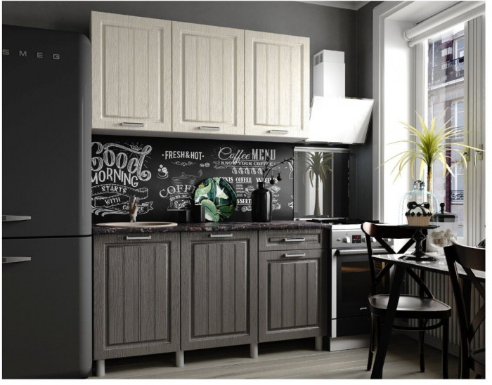 Кухонный гарнитур Луксор 1,5м Клен кремовый/Клен серый