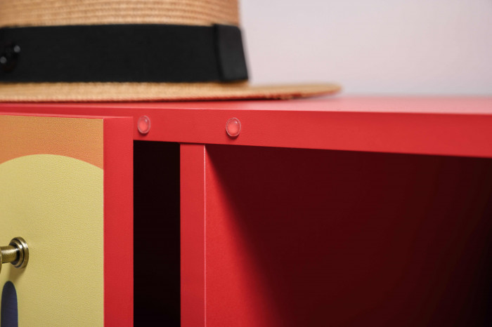 Кармин Комод-тумба 16.230.03 + Кармин Комод-тумба 16.230.03, цвет красный/белый, ШхГхВ 230,6х42,6х93,2 см., фасады с рисунком Бразильские домики