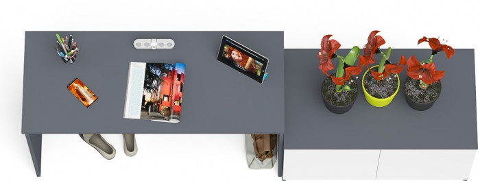 Мори письменный стол МСП1200.1 + Тумба МА900.1, графит/белый