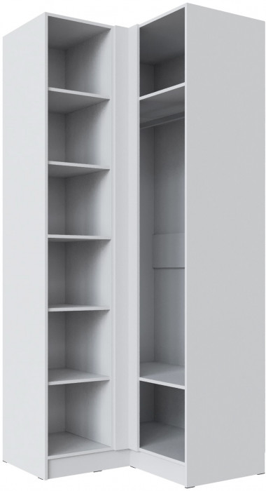 Шкаф угловой Мадрид угол прямой, Белый/Ателье светлое