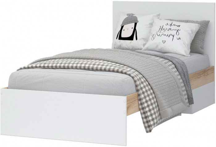 Юкки КР-900 Кровать 90х200 Дуб делано/Белый