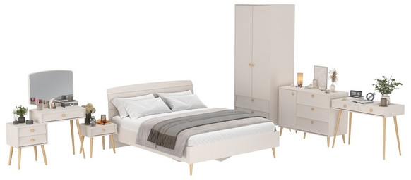 Афина Спальня 28-1600, цвет кашемир серый, сп.м. 1600х2000 мм., б/м, основание есть - фанера