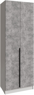 Шкаф Мадрид (0,8) с полками без зеркала, Белый/Ателье светлое