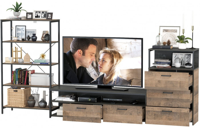 Трувор Гостиная 084, дуб гранж песочный/интра