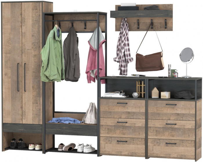 Трувор Прихожая 239, дуб гранж песочный/интра