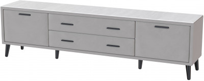 Тумба ТВ интерьерная 2,0 Пай светло-серый/мдф холст белый