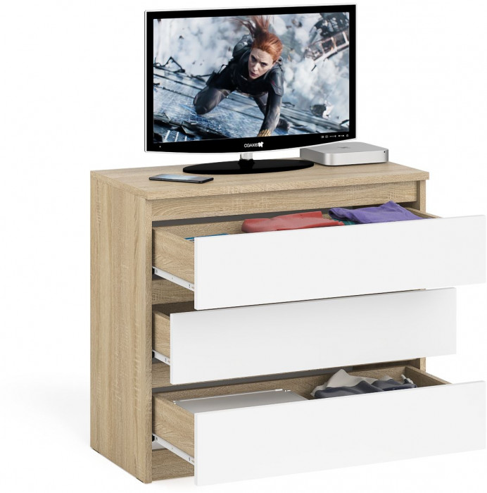 Мори Комод МК800.1, дуб сонома/белый