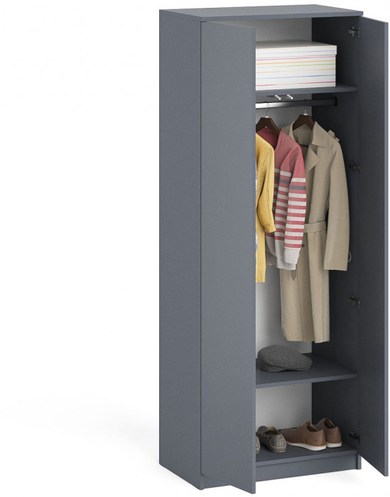 Мори Шкаф МШ800.1, цвет графит, ШхГхВ 80,4х50,4х209,6 см.