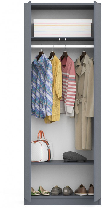 Мори Шкаф МШ800.1, цвет графит, ШхГхВ 80,4х50,4х209,6 см.