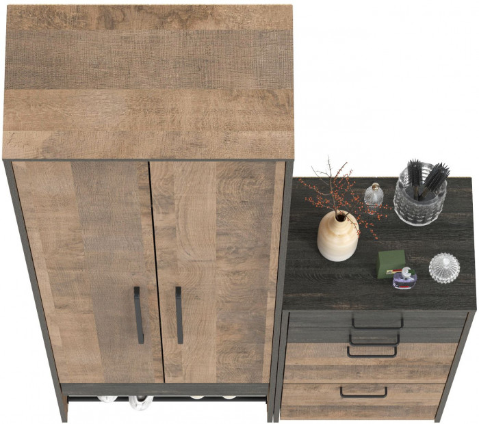 Трувор 13.328.02 Шкаф для одежды + 13.241.06 Тумба для обуви, дуб гранж песочный/интра