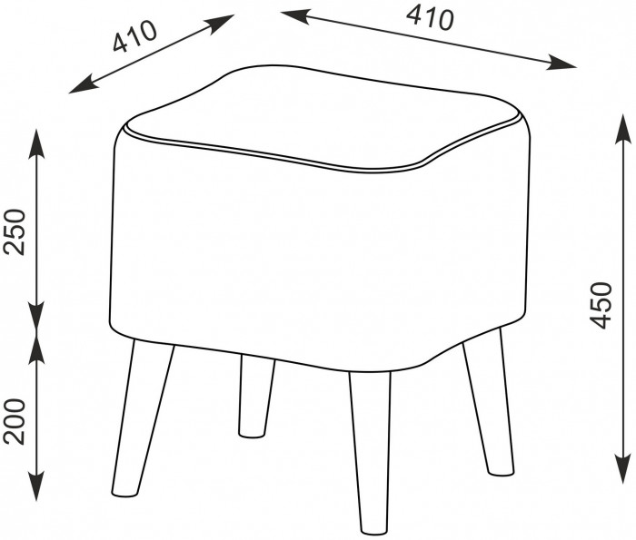 Афина Спальня 4-25901М1к.с. Трюмо + Банкетка 6-5133ТКВсерый Куби, кашемир серый/ткань серая