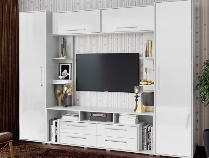 Гостиная Гармония Белый глянец холодный/белый