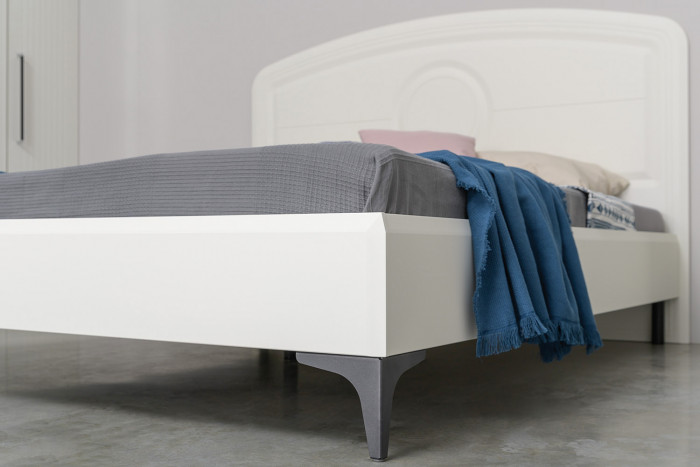 Валенсия Спальня № 03, цвет ЛДСП белый шагрень/МДФ белый шагрень, ортопед есть, сп. м. 1600х2000 мм., б/м