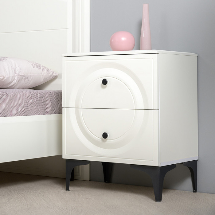 Валенсия Спальня № 03, цвет ЛДСП белый шагрень/МДФ белый шагрень, ортопед есть, сп. м. 1600х2000 мм., б/м