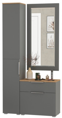 Октава Прихожая 42, серый графит/дуб крафт золотой/фасады МДФ серый графит