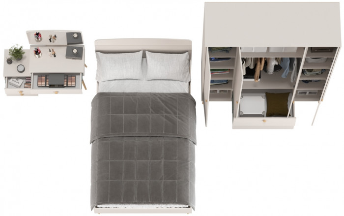 Афина Спальня 10-1200, кашемир серый