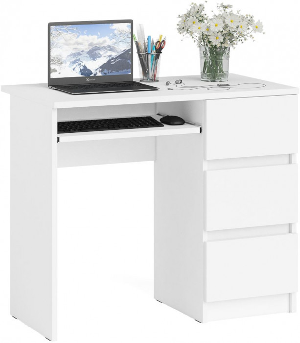 Мори компьютерный стол МС-6 правый, белый