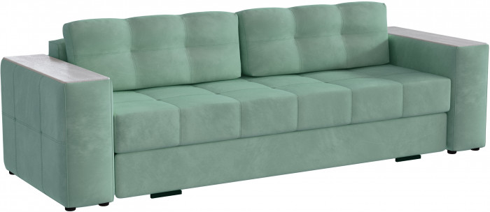 Диван раскладной Виконт, мятный/мдф холст белый