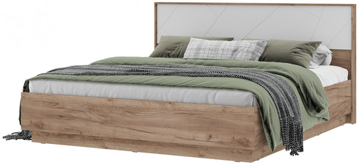 ОРЕГОН КР 01 1.4х2.0 (1474х990х2070) Фасад МДФ БЕЛЫЙ СУПЕРМАТ,ДУБ КРАФТ ТАБАЧНЫЙ/Корпус ДУБ КРАФТ ТАБАЧНЫЙ