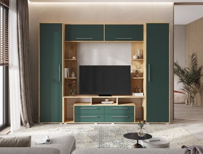 Гостиная Гармония Браш мени грин/дуб крафт