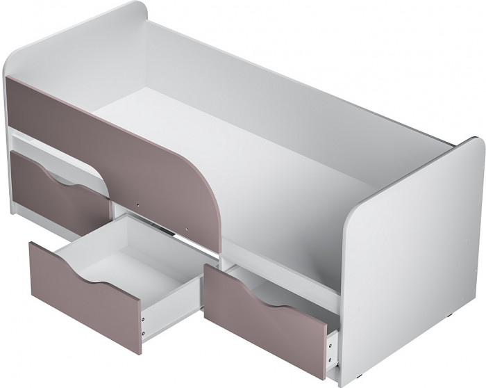 Кровать детская Стандарт КР-22 НЕВ, Белый, Розовый