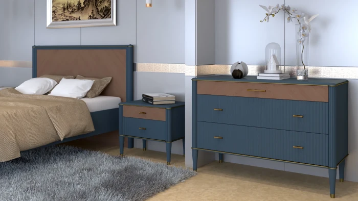 Комод с тремя ящиками "Тиволи" - Серый антрацит (лак)