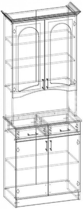 Буфет Констанция 2-х створчатый (Белый матовый / Джинс)