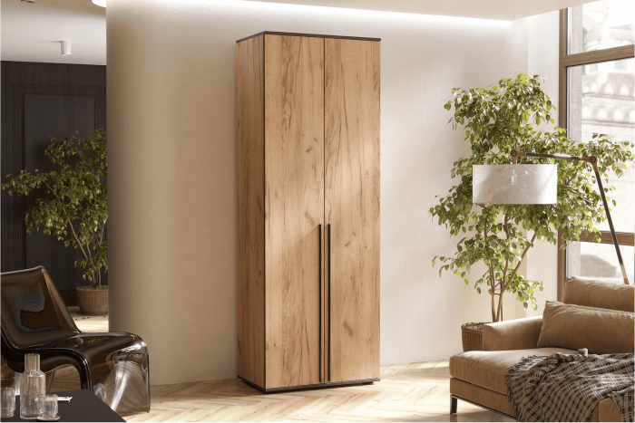 Норд Шкаф двухстворчатый 800 Дуб Крафт белый