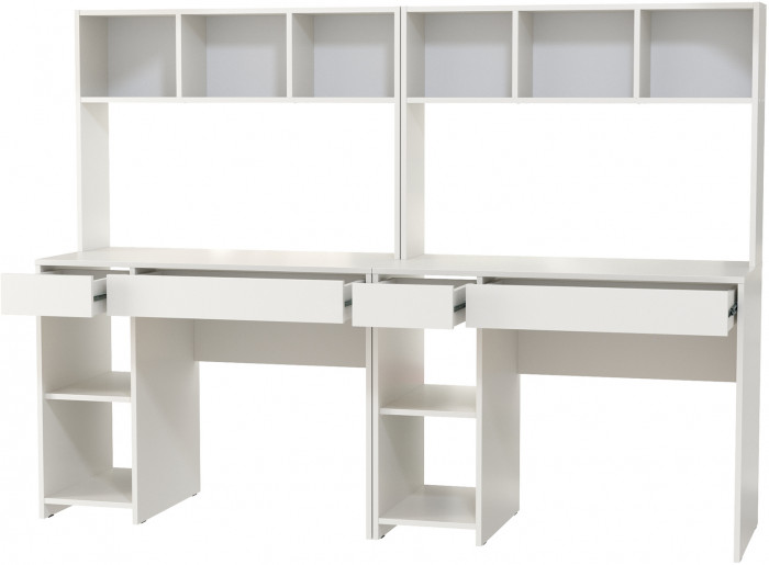 компьютерный стол Комфорт 12.77F + компьютерный стол Комфорт 12.77F, белый шагрень