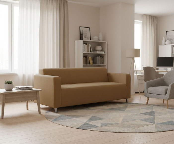 Диван прямой Томи, 200х78х75 см, велюр, бежевый