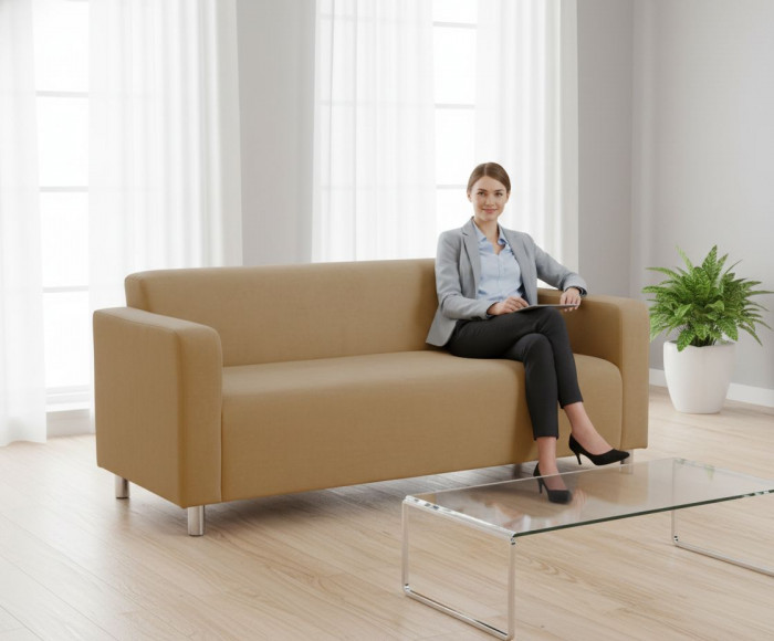 Диван прямой Томи, 200х78х75 см, велюр, бежевый