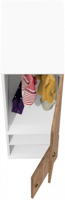 Лидер-8 Модуль Пенал МД 23Б, белый шагрень/крафт золото