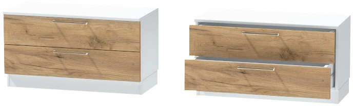 Тумба-5 прикроватная напольная "Иннэс-7", Белый/Крафт золотой