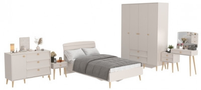 Афина Спальня 31-1200, цвет кашемир серый, сп.м. 1200х2000 мм., б/м, основание есть - фанера