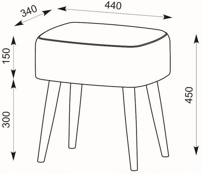 Афина Спальня 4-25901М1к.с. Трюмо + Банкетка 6-5135ТКШкор Полли, кашемир серый/ткань коричневая